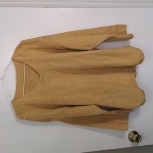 Homemade boho textured canvas cotton yellow oversized sweater